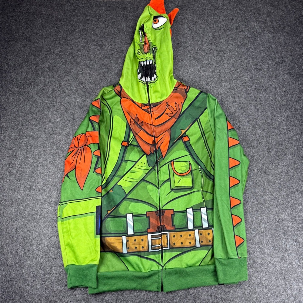 Fortnite Llama Loot Green Zip Hoodie Costume Cosplay Kids Halloween Gaming L